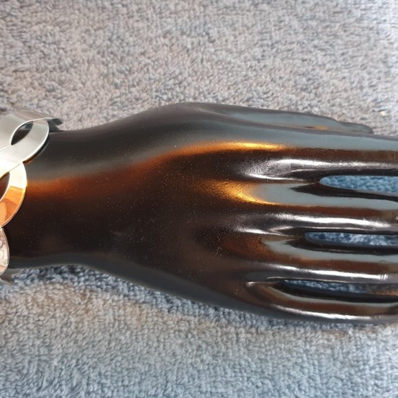 Vintage 1975 Sarah Coventry Silver Tone Braid Cuff Bracelet - Picture 8 of 9